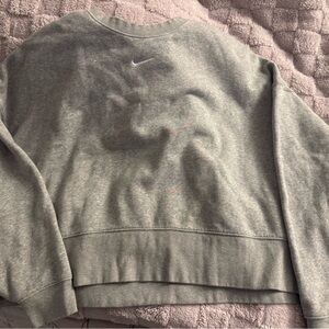 Nike Heather Gray Cropped Fleece Sweatshirt SZ L